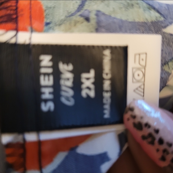 Shein Curve navy blue floral dress. Size 2XL. - Picture 2 of 6